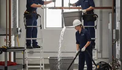 Emergency plumber in Fort Wayne, IN repairing a burst pipe for urgent home leak service