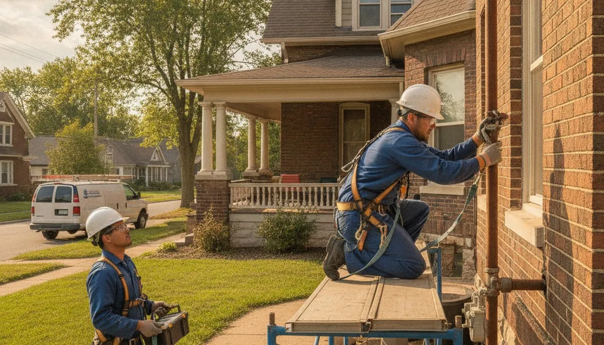 Professional plumber repairing a pipe in Fort Wayne, IN residential plumbing service