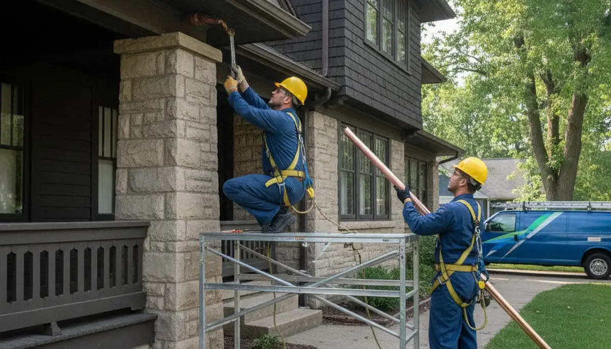 Fort Wayne, IN plumber repairing a residential pipe for reliable plumbing service