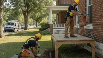 Fort Wayne, IN plumber repairing a plumbing leak for local residential service