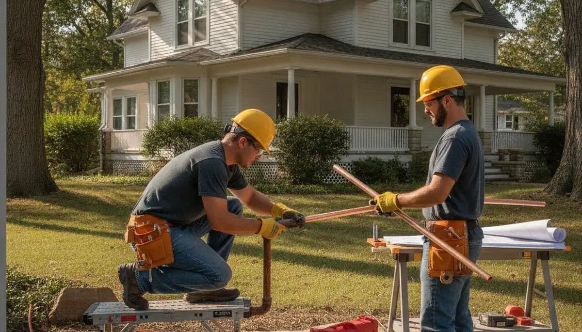 Fort Wayne, IN plumber repairing a residential plumbing issue for local plumbing repair service