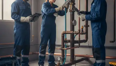 Fort Wayne, IN plumber repairing residential pipes for fast plumbing service