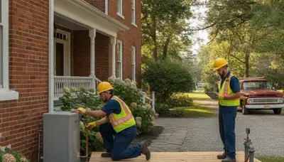 Fort Wayne, IN plumber repairing a residential pipe for plumbing service