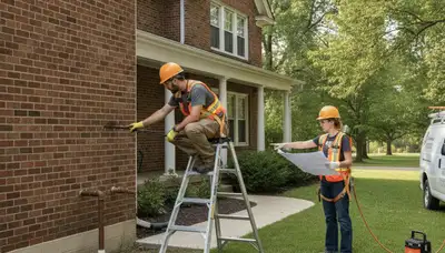 Fort Wayne, IN plumber repairing a plumbing leak for residential service