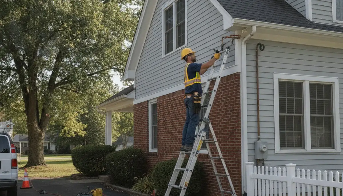 Fort Wayne, IN plumber repairing a residential plumbing leak for local service call
