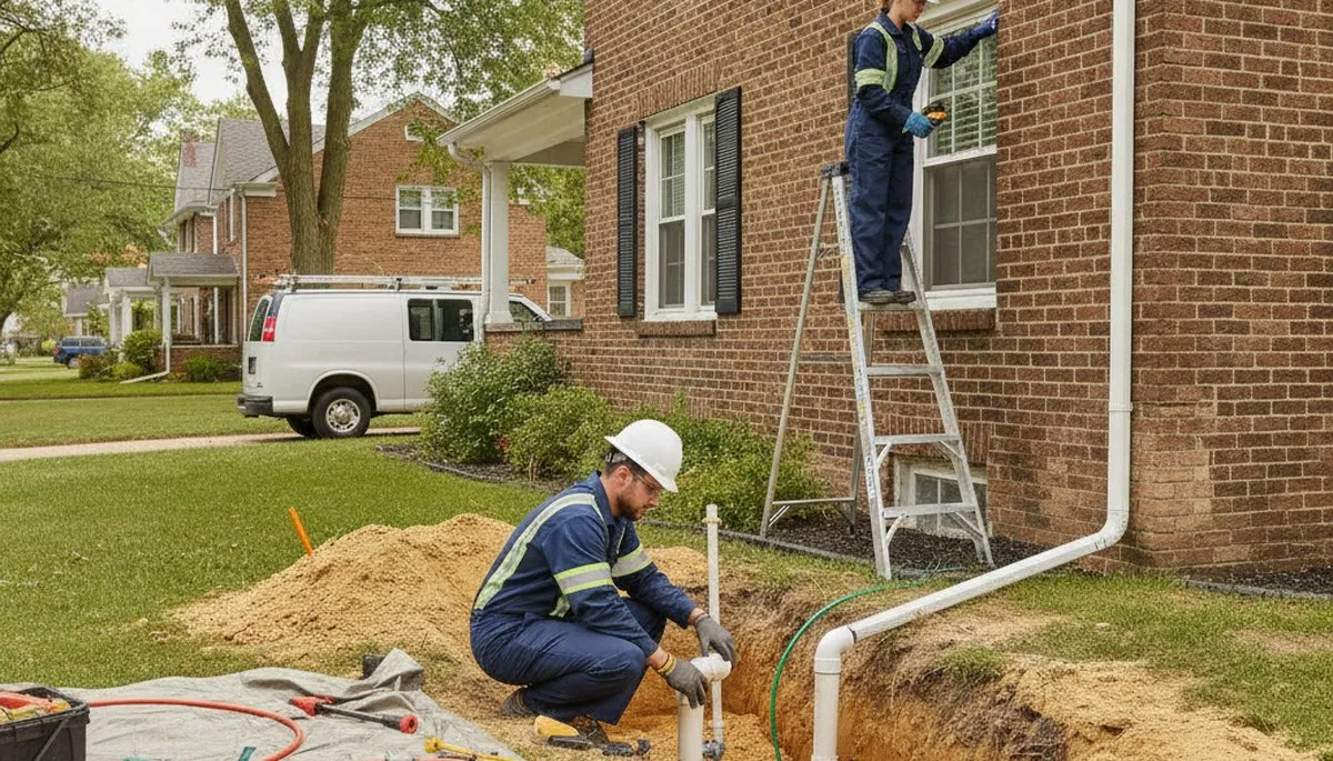 Fort Wayne, IN plumber repairing a leak for plumbing repair service