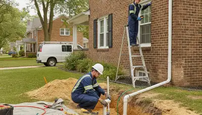 Fort Wayne, IN plumber repairing a leak for plumbing repair service