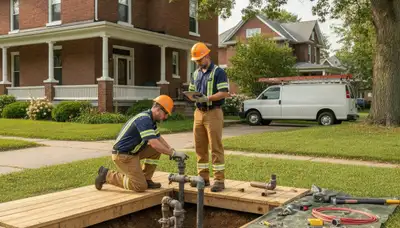 Plumber repairing a pipe in Fort Wayne, IN for plumbing repair services