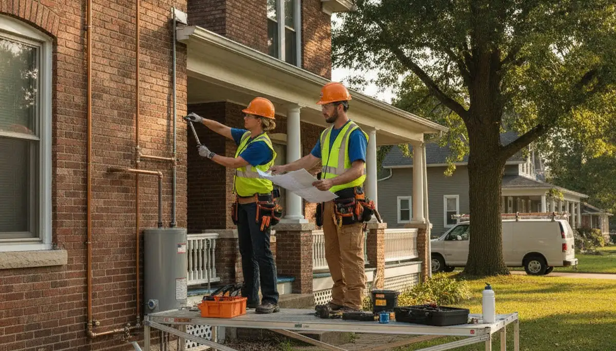 Fort Wayne, IN plumber repairing a residential pipe for plumbing service