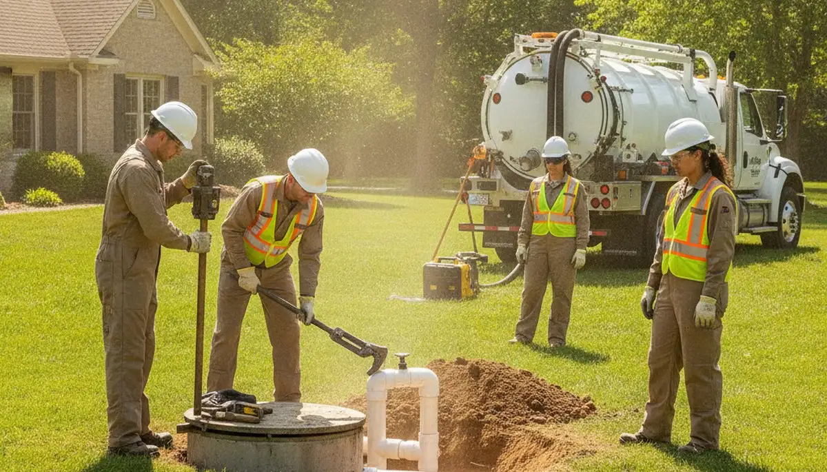 Septic repair service truck in Fort Wayne, IN for fast plumbing repairs