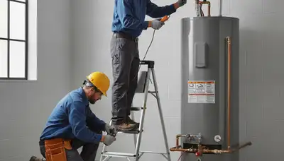 Fort Wayne, IN plumber repairing a water heater for reliable home hot water service